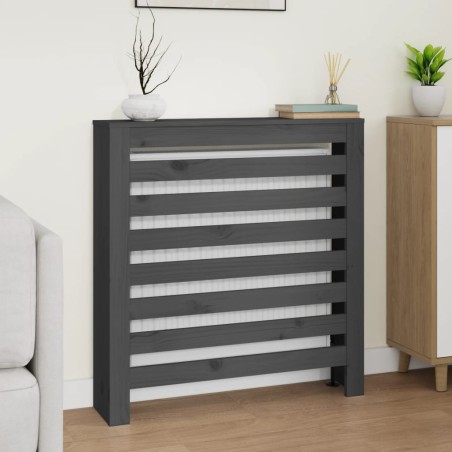 Copertura Termosifone Grigia 79,5x19x84 cm Legno Massello Pino