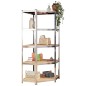 Scaffali 5 Ripiani 4 pz Argento in Acciaio e Legno Multistrato Scaffali 5 Ripiani 4 pz Argento in Acciaio e Legno Multistrato