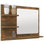 Specchio da Bagno Rovere Fumo 60x10,5x45cm in Legno Multistrato Specchio da Bagno Rovere Fumo 60x10,5x45cm in Legno Multistrato