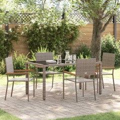 vidaXL Set da Pranzo per Giardino 5 pcs Grigio 150 x 90 x 75 cm