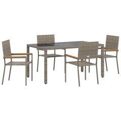 vidaXL Set da Pranzo per Giardino 5 pcs Grigio 150 x 90 x 75 cm