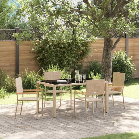 vidaXL Set da Pranzo per Giardino 5 pcs Beige 150 x 90 x 75 cm