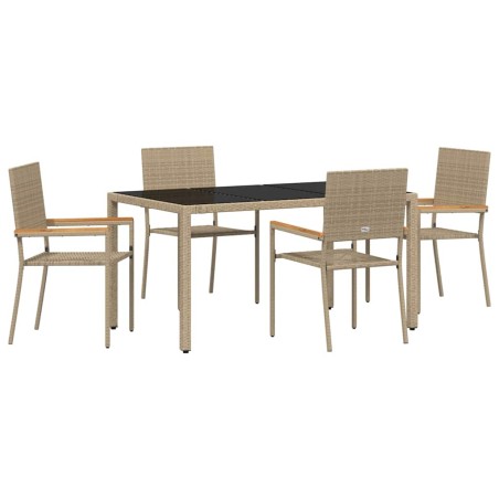 vidaXL Set da Pranzo per Giardino 5 pcs Beige 150 x 90 x 75 cm