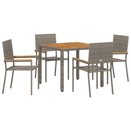 vidaXL Set da Pranzo per Giardino 5 pcs Grigio 90 x 90 x 75 cm