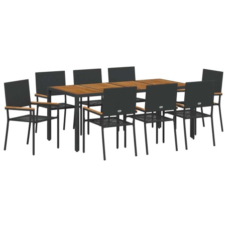 vidaXL 9 pcs Nero, Marrone 190 x 90 x 75 cm