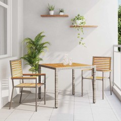 vidaXL Set da Pranzo per Giardino 3 pcs Grigio 90 x 90 x 75 cm