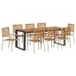 vidaXL Set da Pranzo per Giardino 9 pcs Beige 200 x 80 x 75 cm vidaXL Set da Pranzo per Giardino 9 pcs Beige 200 x 80 x 75 cm