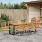 vidaXL Set da Pranzo per Giardino 9 pcs Beige 200 x 80 x 75 cm vidaXL Set da Pranzo per Giardino 9 pcs Beige 200 x 80 x 75 cm