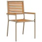 vidaXL Set da Pranzo per Giardino 9 pcs Beige 200 x 80 x 75 cm vidaXL Set da Pranzo per Giardino 9 pcs Beige 200 x 80 x 75 cm