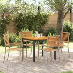 vidaXL Set da Pranzo per Giardino 5 pcs Beige 90 x 90 x 75 cm