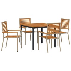 vidaXL Set da Pranzo per Giardino 5 pcs Beige 90 x 90 x 75 cm