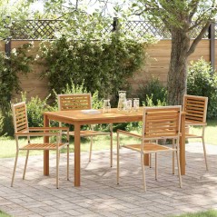 vidaXL Set da Pranzo per Giardino 5 pcs Beige Poly Rattan