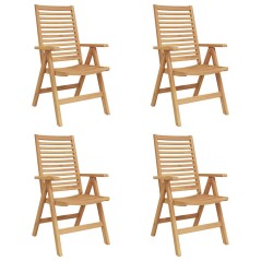 vidaXL Set di 4 sedie pieghevoli in legno massello di teak