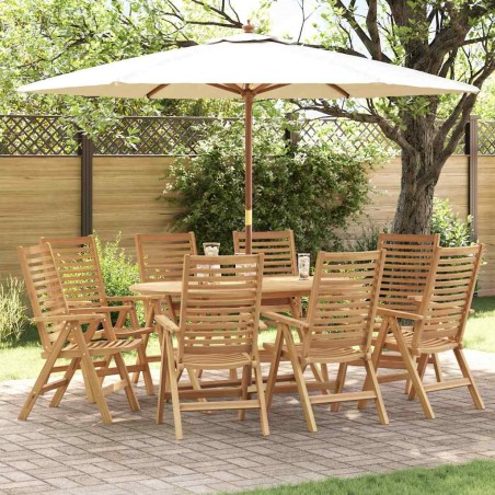 vidaXL Set da 8 sedie pieghevoli per il giardino in legno massello di teak.