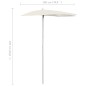 Ombrellone Semicircolare da Giardino con Palo 180x90 cm Sabbia Ombrellone Semicircolare da Giardino con Palo 180x90 cm Sabbia