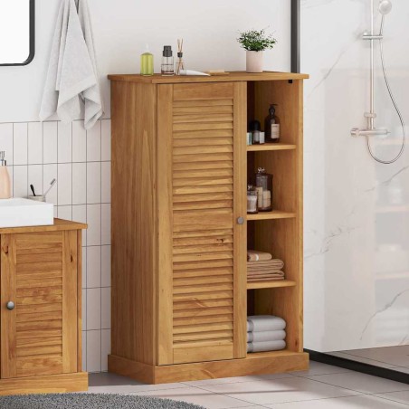 vidaXL Mobile da Bagno marrone ambrato 67.5 x 34 x 110 cm