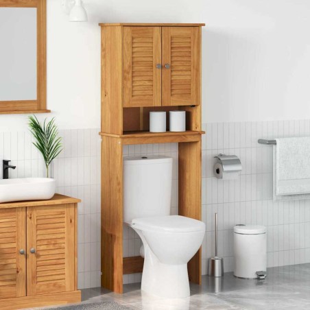 vidaXL Mobile Bagno con lo scaffale marrone ambrato 60 x 27 x 161 cm