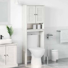 vidaXL Mobile Bagno Bianco 60 x 27 x 161 cm Legno di pino massello