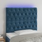 Testiera a LED Blu scuro 90x7x118/128 cm in Velluto Testiera a LED Blu scuro 90x7x118/128 cm in Velluto
