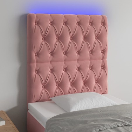 vidaXL Testiera a LED Rosa 80x7x118/128 cm in Velluto