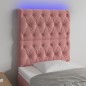 vidaXL Testiera a LED Rosa 80x7x118/128 cm in Velluto vidaXL Testiera a LED Rosa 80x7x118/128 cm in Velluto