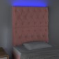 vidaXL Testiera a LED Rosa 80x7x118/128 cm in Velluto vidaXL Testiera a LED Rosa 80x7x118/128 cm in Velluto