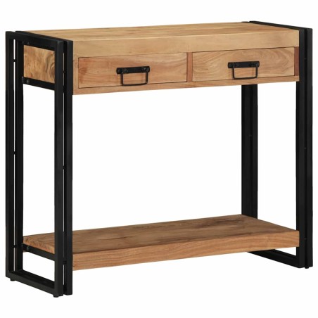 vidaXL Tavolo consolle con cassetto Marrone legno massello di acacia