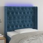 Testiera a LED Blu Scuro 93x16x118/128 cm in Velluto Testiera a LED Blu Scuro 93x16x118/128 cm in Velluto