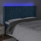 Testiera a LED Blu Scuro 183x16x118/128 cm in Velluto Testiera a LED Blu Scuro 183x16x118/128 cm in Velluto