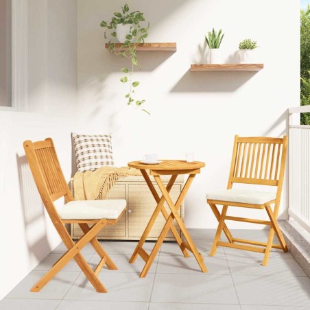 vidaXL Sedia pieghevole con cuscino 2 pcs Bianco 49 x 57.5 x 92cm