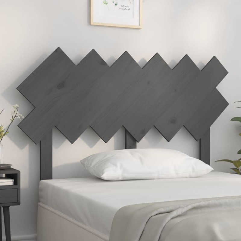 Testiera per Letto Grigia 122,5x3x80,5cm Legno Massello di Pino Testiera per Letto Grigia 122,5x3x80,5cm Legno Massello di Pino