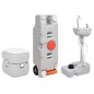 Set Toilette Portatile Campeggio Supporto Lavamani Tanica Acqua Set Toilette Portatile Campeggio Supporto Lavamani Tanica Acqua