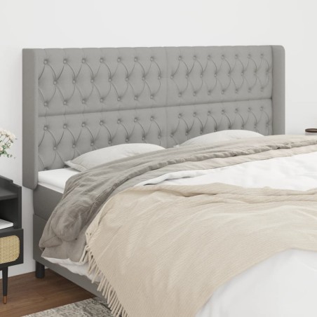 vidaXL Testiera ad Orecchio Grigio Chiaro 203x16x118/128 cm in Tessuto