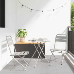vidaXL Sedia Pieghevole da Giardino 2 pcs Beige 55 x 56.5 x 91cm