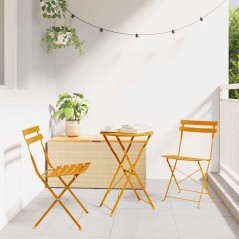 vidaXL Sedia Pieghevole da Giardino 2 pcs Senape 42 x 46 x 82cm