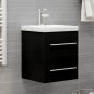 Mobile da Bagno con Lavabo Integrato Nero in Truciolato Mobile da Bagno con Lavabo Integrato Nero in Truciolato