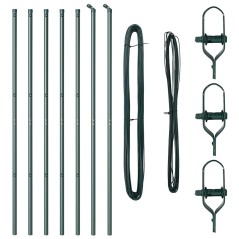 vidaXL Pali per Recinzione 7 pcs Verde Ø32mm 150 cm Acciaio zincato
