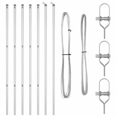 vidaXL Pali per Recinzione 7 pcs Argento Ø32mm 190 cm Acciaio zincato