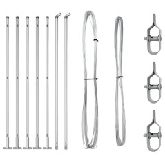 vidaXL Pali per Recinzione 7 pcs Argento Ø32mm 170 cm Acciaio zincato