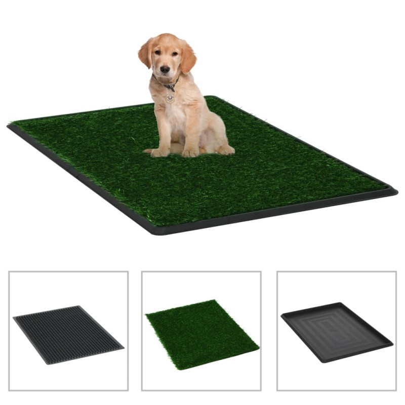 Toilette per Animali 2 pz con Erba Sintetica Verde 76x51x3cm WC Toilette per Animali 2 pz con Erba Sintetica Verde 76x51x3cm WC