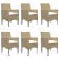 vidaXL Set Mobili da Pranzo per Giardino 7 pz Beige vidaXL Set Mobili da Pranzo per Giardino 7 pz Beige