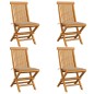 Sedie da Giardino con Cuscini Beige 4 pz Massello di Teak Sedie da Giardino con Cuscini Beige 4 pz Massello di Teak