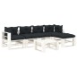 Set Salotto da Giardino su Pallet 6 pz Cuscini Antracite Legno Set Salotto da Giardino su Pallet 6 pz Cuscini Antracite Legno