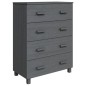Credenza HAMAR Grigio Scuro 79x40x103,5 cm Legno Massello Pino Credenza HAMAR Grigio Scuro 79x40x103,5 cm Legno Massello Pino