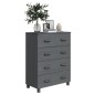Credenza HAMAR Grigio Scuro 79x40x103,5 cm Legno Massello Pino Credenza HAMAR Grigio Scuro 79x40x103,5 cm Legno Massello Pino