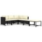 Set Divani da Giardino 6 pz con Cuscini in Polyrattan Nero Set Divani da Giardino 6 pz con Cuscini in Polyrattan Nero