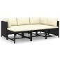 Set Divani da Giardino 6 pz con Cuscini in Polyrattan Nero Set Divani da Giardino 6 pz con Cuscini in Polyrattan Nero