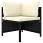 Set Divani da Giardino 6 pz con Cuscini in Polyrattan Nero Set Divani da Giardino 6 pz con Cuscini in Polyrattan Nero