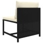 Set Divani da Giardino 6 pz con Cuscini in Polyrattan Nero Set Divani da Giardino 6 pz con Cuscini in Polyrattan Nero