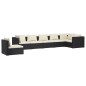 Set Divani da Giardino 7 pz con Cuscini in Polyrattan Nero